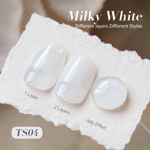 Jelly Gel Polish TS04 Milky White 15ml HEMA/TPO FREE Gel Nail Polish BORN PRETTY 