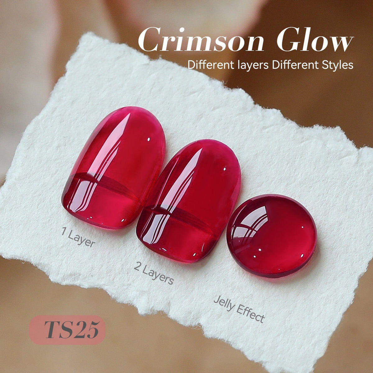 Jelly Gel Polish TS25 Crimson Glow 15ml HEMA/TPO FREE Gel Nail Polish BORN PRETTY 