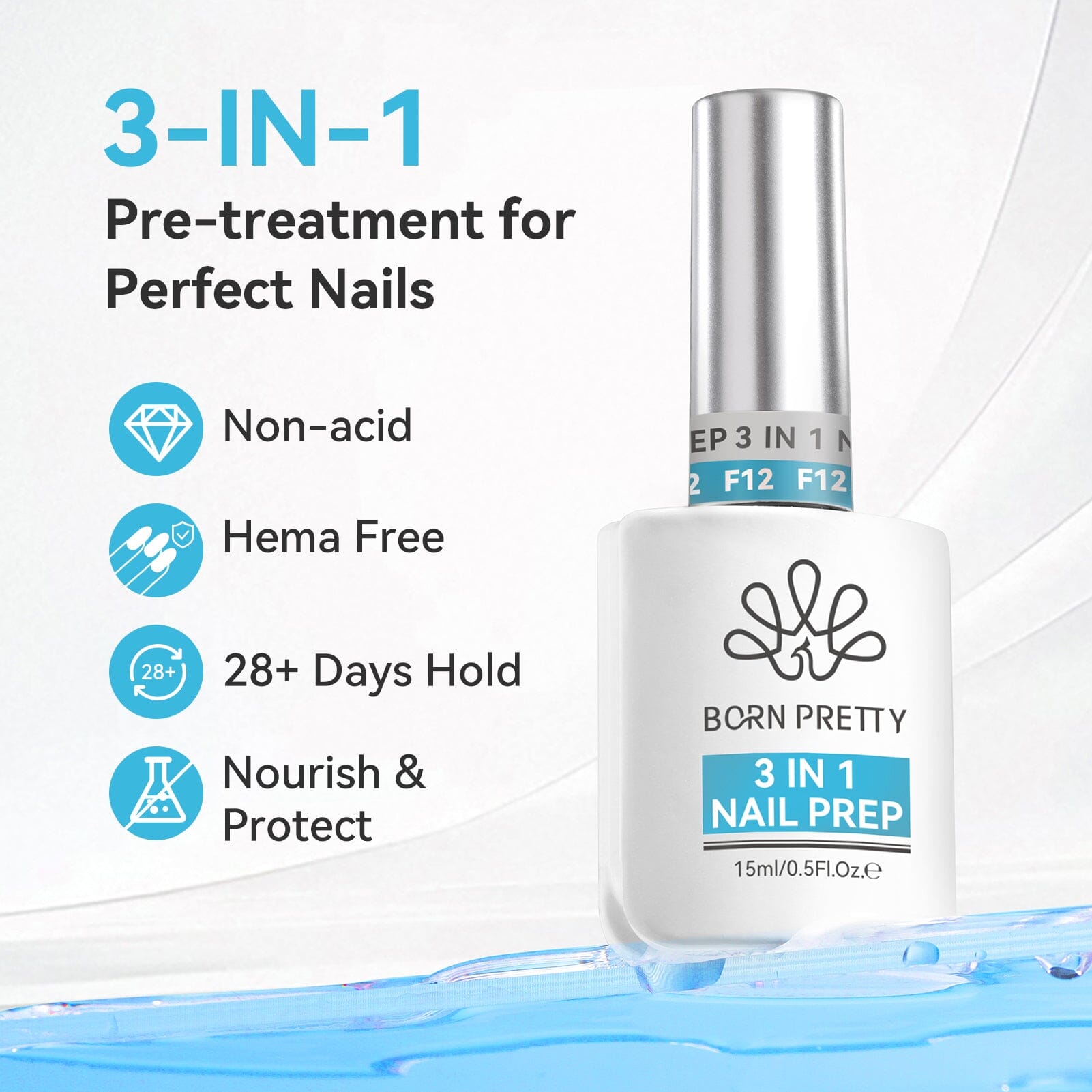3 in 1 Nail Prep 15ml Gel Nail Polish BORN PRETTY 