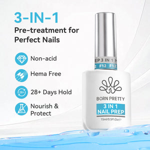 3 in 1 Nail Prep 15ml Gel Nail Polish BORN PRETTY 