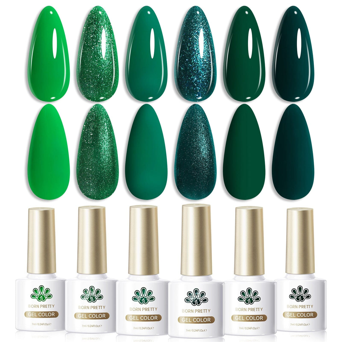6 Bottles Color Gel Polish Set 7ml Gel Nail Polish BORN PRETTY S23 Forest Mood 
