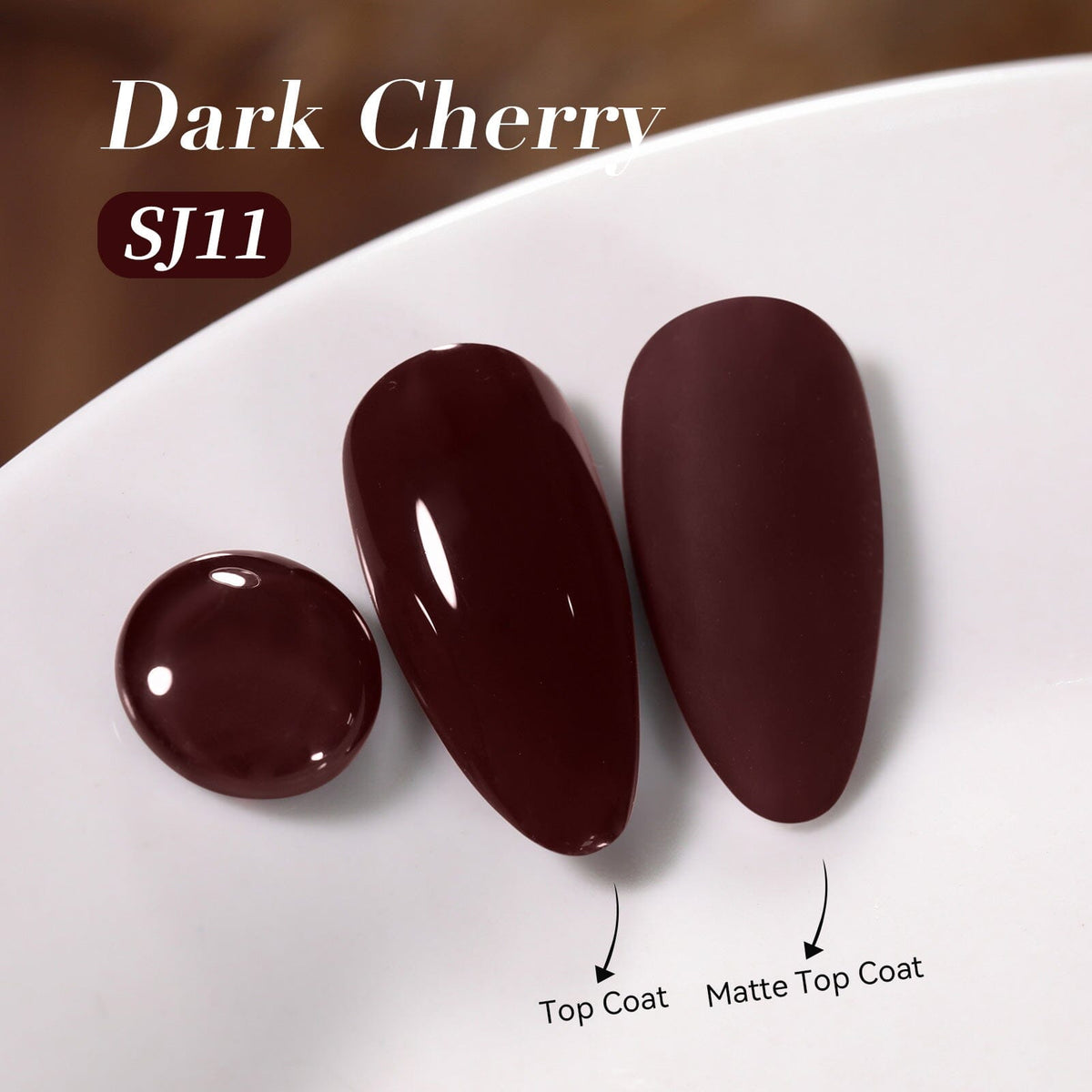 Color Nail Gel SJ11 Dark Cherry 15ml HEMA/TPO FREE Gel Nail Polish BORN PRETTY 