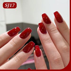 Color Nail Gel SJ17 Velvet Red 15ml HEMA/TPO FREE Gel Nail Polish BORN PRETTY 