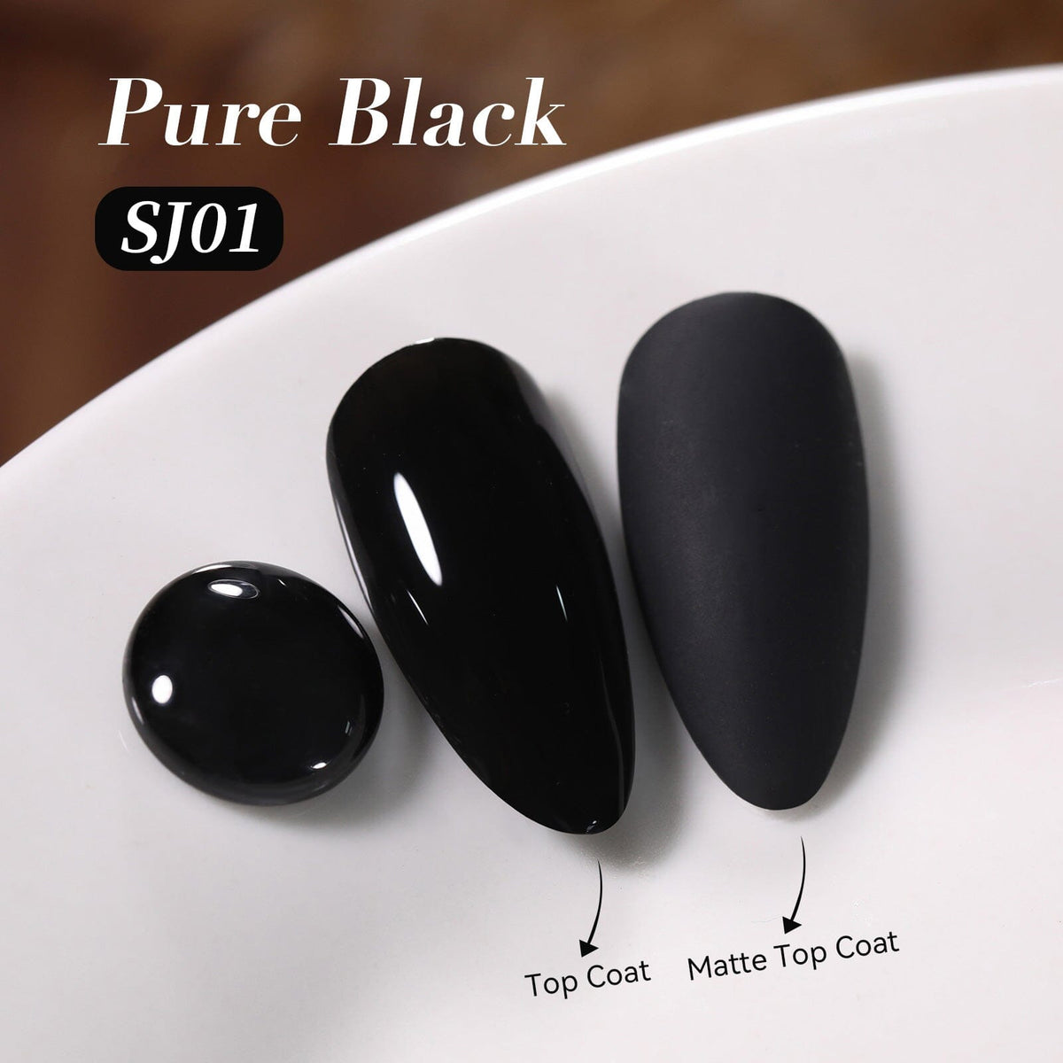 Color Nail Gel SJ01 Pure Black 15ml HEMA/TPO FREE Gel Nail Polish BORN PRETTY 