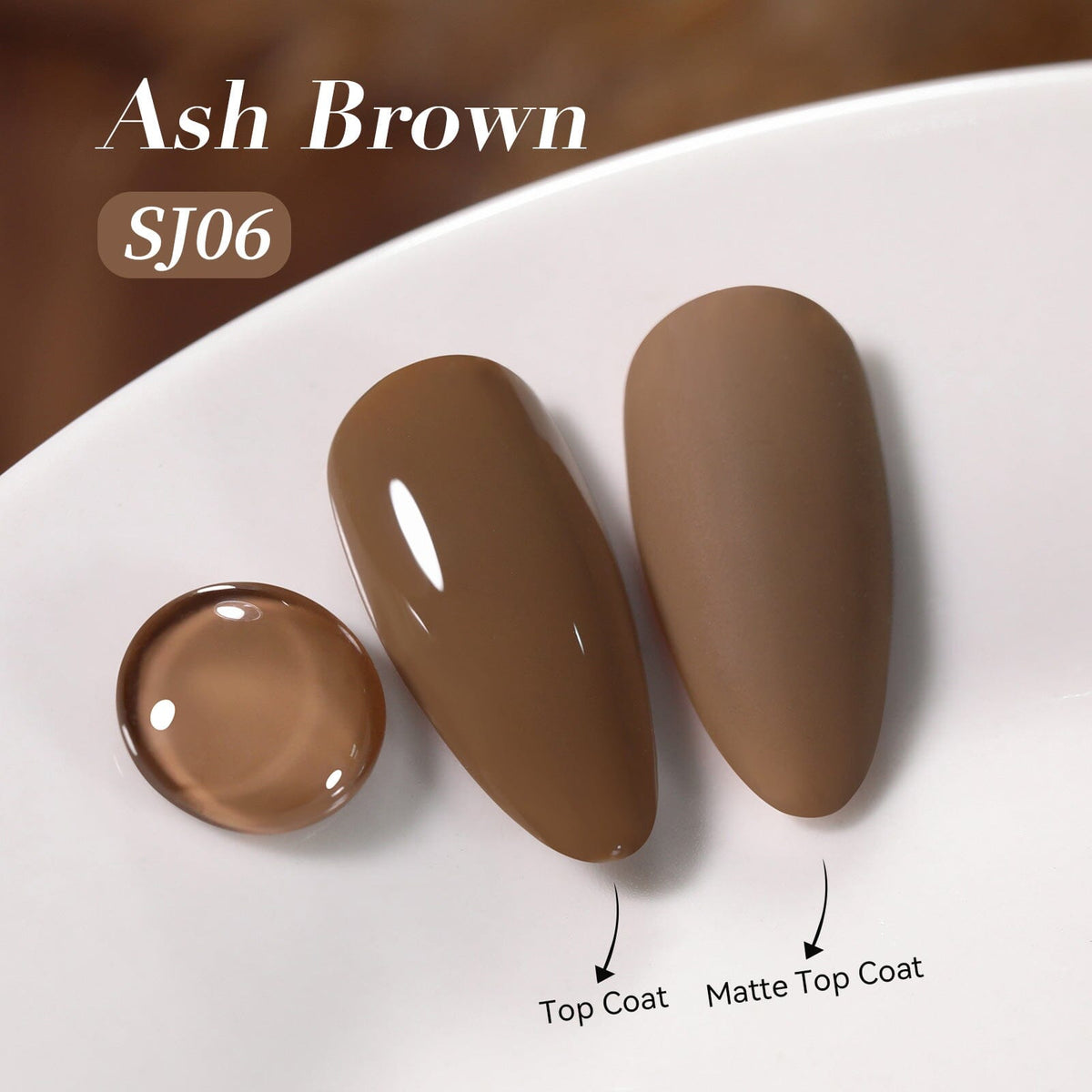 Color Nail Gel SJ06 Ash Brown 15ml HEMA/TPO FREE Gel Nail Polish BORN PRETTY 