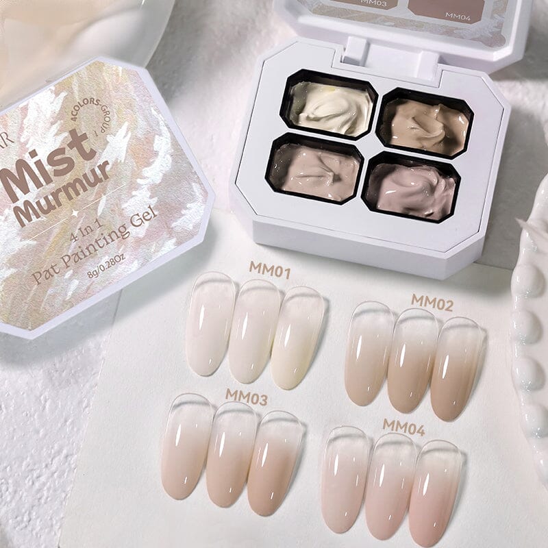 4 Colors 4 in 1 Pat Painting Gel Mist Murmur Gel Nail Polish UR SUGAR 