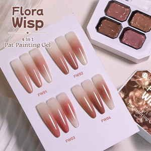 4 Colors 4 in 1 Pat Painting Gel Flora Wisp Gel Nail Polish UR SUGAR 