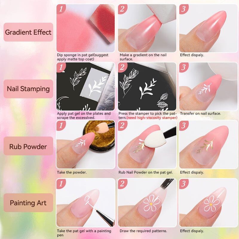 4 Colors 4 in 1 Pat Painting Gel Mist Murmur Gel Nail Polish UR SUGAR 