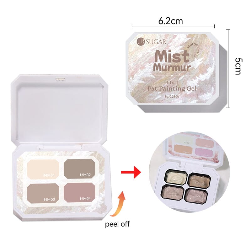 4 Colors 4 in 1 Pat Painting Gel Mist Murmur Gel Nail Polish UR SUGAR 