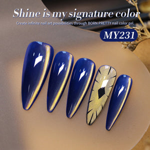 HEMA/TPO FREE Golden Shimmer Cat Magnetic Gel MY231 Sunset Gaze 15ml Gel Nail Polish BORN PRETTY 