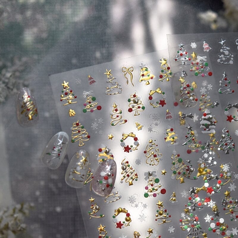 Christmas Metal 3D Nail Sticker TO-5275 Gold Nail Art No Brand 