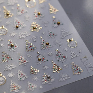 Christmas Metal 3D Nail Sticker TO-5275 Silver Nail Art No Brand 