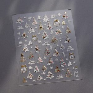 Christmas Metal 3D Nail Sticker TO-5275 Silver Nail Art No Brand 