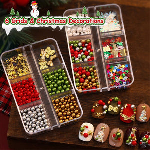 6 Grids Christmas Nail Decorations YH338-85 Nail Art No Brand 
