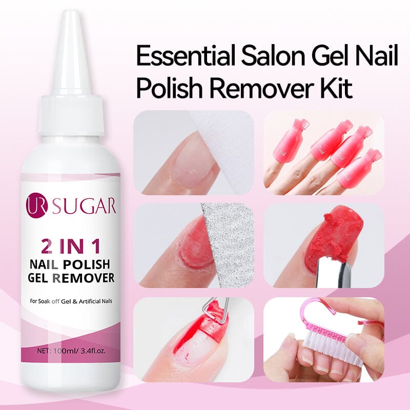2 in 1 Nail Polish Gel Remover 100ml Nail Care UR SUGAR 