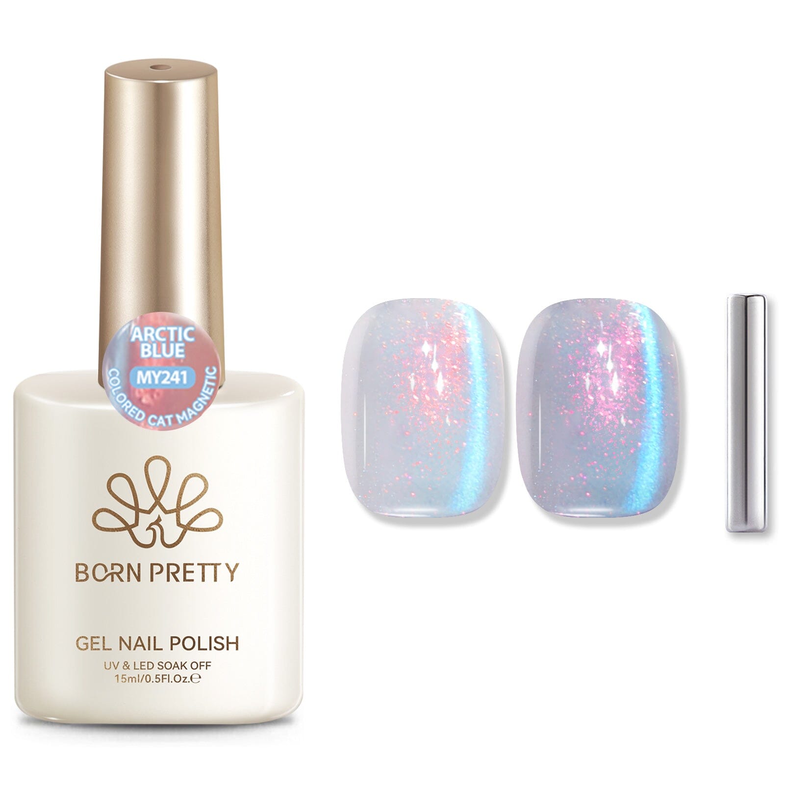 Colored Cat Magnetic Gel MY241 Arctic Blue 15ml Gel Nail Polish BORN PRETTY 