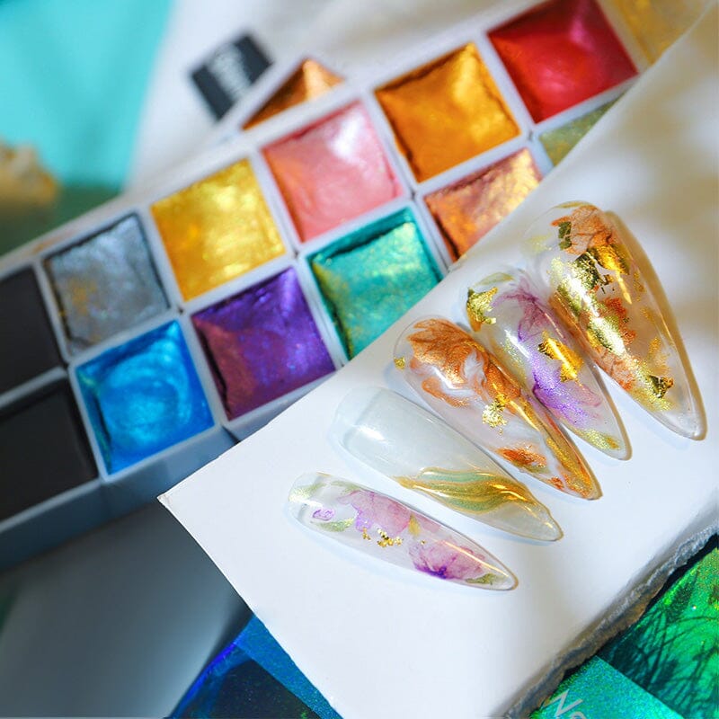 60 Colors Pearl Watercolor Pigment Nail Art No Brand 