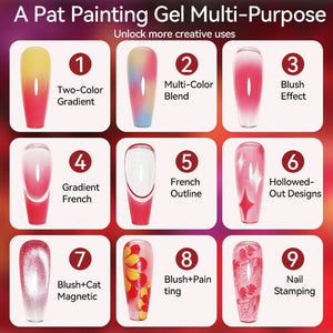 9 Colors 4 In 1 Pat Painting Gel Crimson Flicker Gel Nail Polish UR SUGAR 