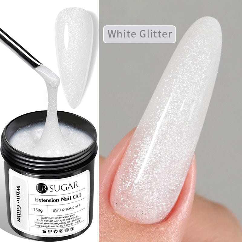 White Glitter Extension Nail Gel 150g Extension Nail Gel UR SUGAR 