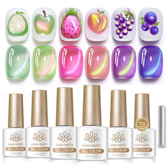 6 Colors Colored Cat Magnetic Gel Polish Set M15 Fruit Basket 7ml HEMA/TPO FREE Gel Nail Polish BORN PRETTY 