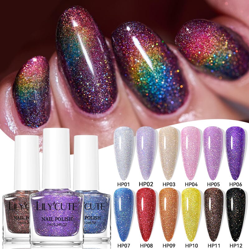 12 Colors Glitter Nail Polish HP01~12 7ml Nail Polish LILYCUTE 