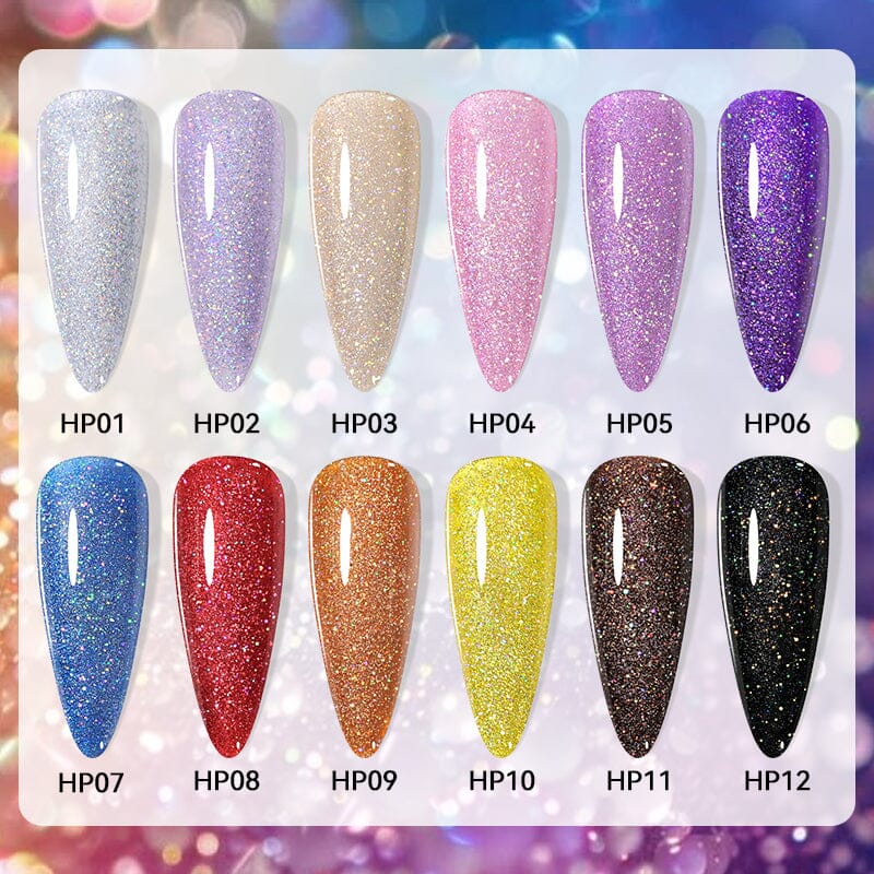 12 Colors Glitter Nail Polish HP01~12 7ml Nail Polish LILYCUTE 
