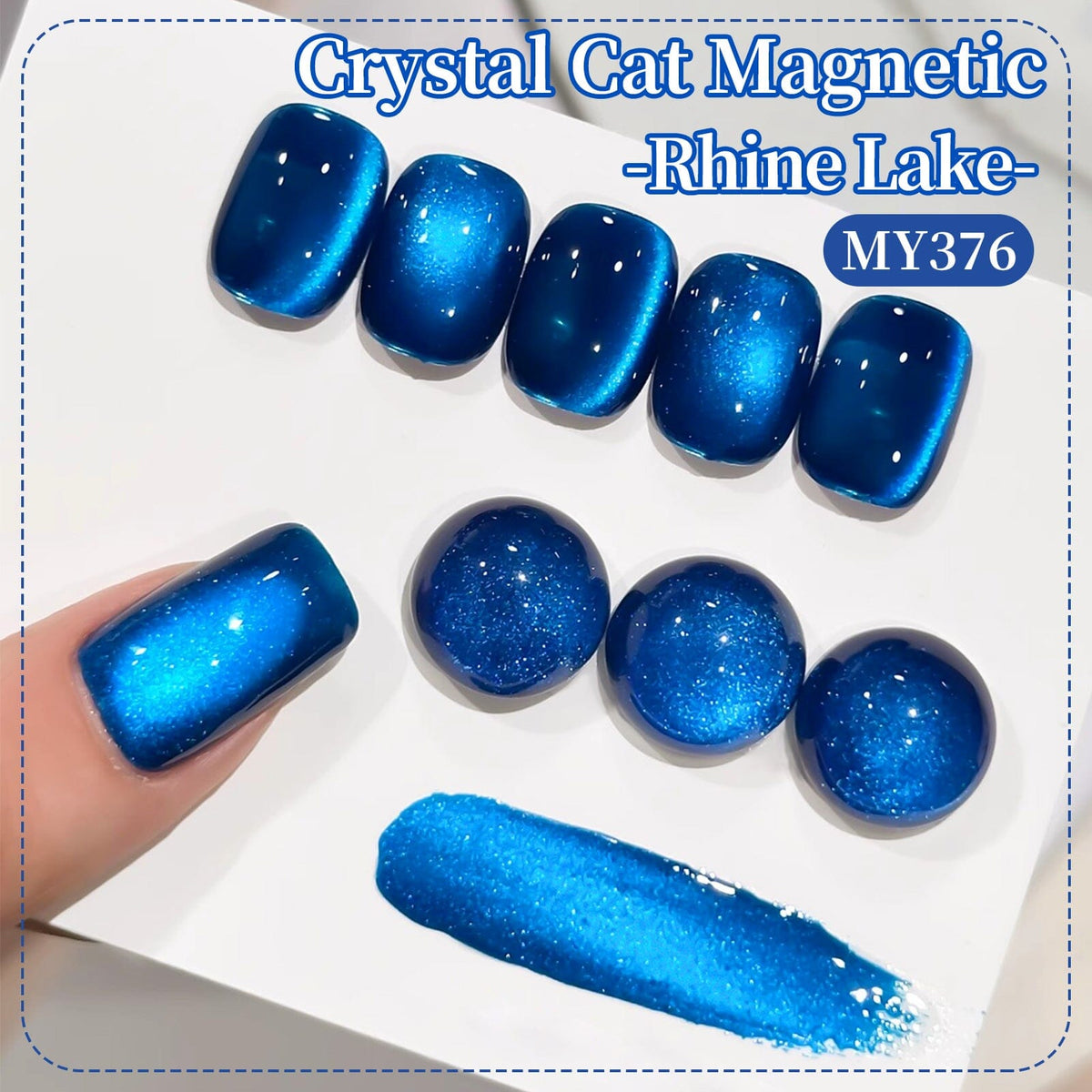 Crystal Cat Magnetic Gel MY376 Rhine Lake 15ml HEMA/TPO FREE Gel Nail Polish BORN PRETTY 