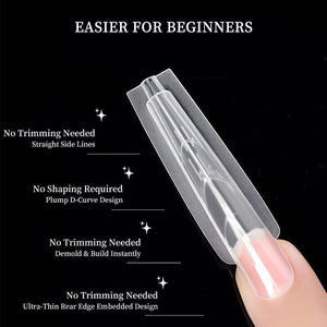 180pcs Coffin Extension Gel Dual Forms Nail Tips No Brand 