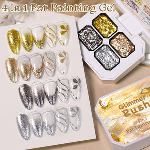 4 Colors 4 In 1 Pat Painting Gel Glimmer Rush Gel Nail Polish UR SUGAR 