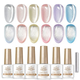 6 Colors Glass Cat Magnetic Gel M31 Spring Letter 7ml Gel Nail Polish BORN PRETTY 