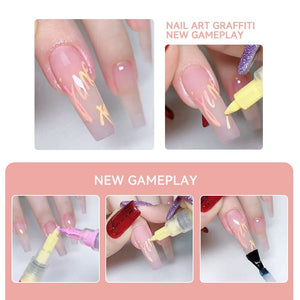 4 Colors Nail Painting Pen Set #02 0.5mm Head Clearance No Brand 