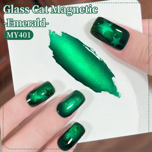 Glass Cat Magnetic Gel MY401 Emerald 15ml HEMA/TPO FREE Gel Nail Polish BORN PRETTY 