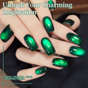 Glass Cat Magnetic Gel MY401 Emerald 15ml HEMA/TPO FREE Gel Nail Polish BORN PRETTY 