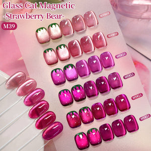 6 Colors Glass Cat Magnetic Gel M39 Strawberry Bear 7ml HEMA/TPO FREE Gel Nail Polish BORN PRETTY 