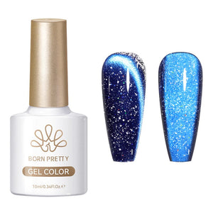 Reflective Cat Magnetic Gel MY414 Blue Diamond 10ml Gel Nail Polish BORN PRETTY 