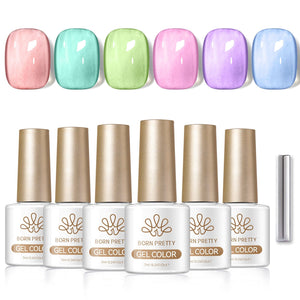 6 Colors Cat Magnetic Gel Set M40 Sky Mirror 7ml Gel Nail Polish BORN PRETTY 