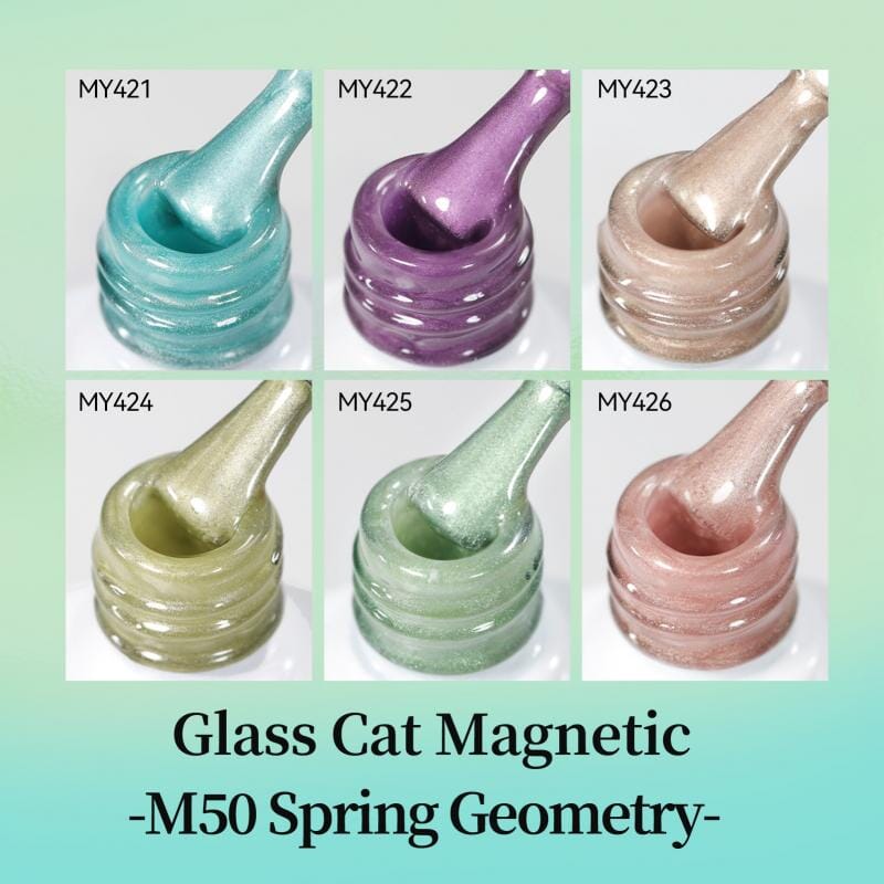 6 Colors Glass Cat Magnetic Gel M50 Spring Geometry 7ml Gel Nail Polish BORN PRETTY 