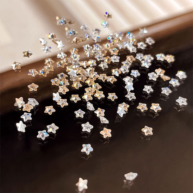 30pcs Sparkling Star Zircon Nail Decoration