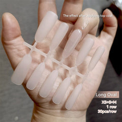 30pcs Press on Nails #03 White Long Oval Sizes XS, S, M Clearance No Brand 