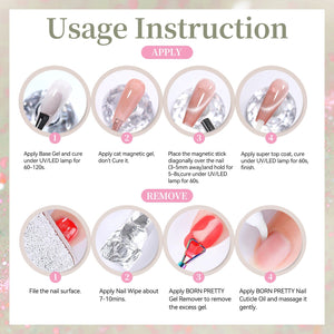 Glitter Cat Magnetic Gel MY427 Electric Guava 15ml HEMA/TPO FREE Gel Nail Polish BORN PRETTY 