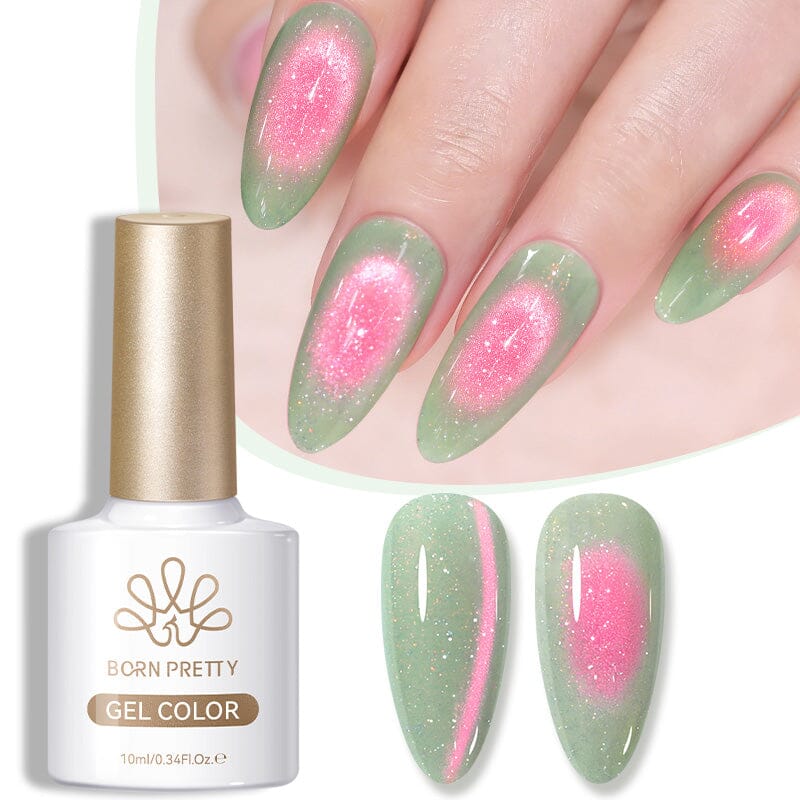 Reflective Cat Magnetic Gel MY427 Electric Guava 10ml Gel Nail Polish BORN PRETTY 