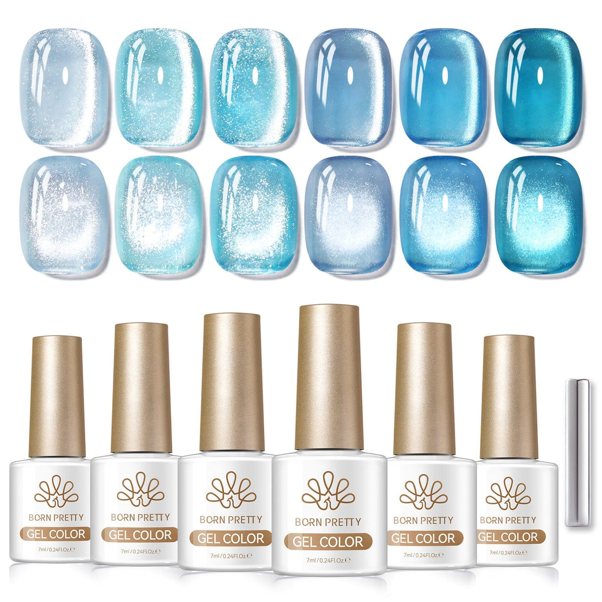 6 Colors Cat Magnetic Gel Polish Set 7ml Gel Nail Polish BORN PRETTY M53 Deep Sea 