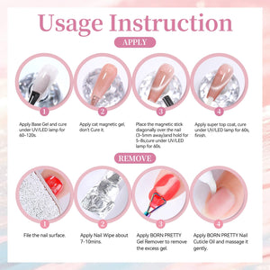 6 Colors Cat Magnetic Gel M54 Golden Chinchilla 7ml Gel Nail Polish BORN PRETTY 