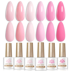 6 Bottles Color Gel Polish Set 7ml Gel Nail Polish BORN PRETTY S45 By Habit 