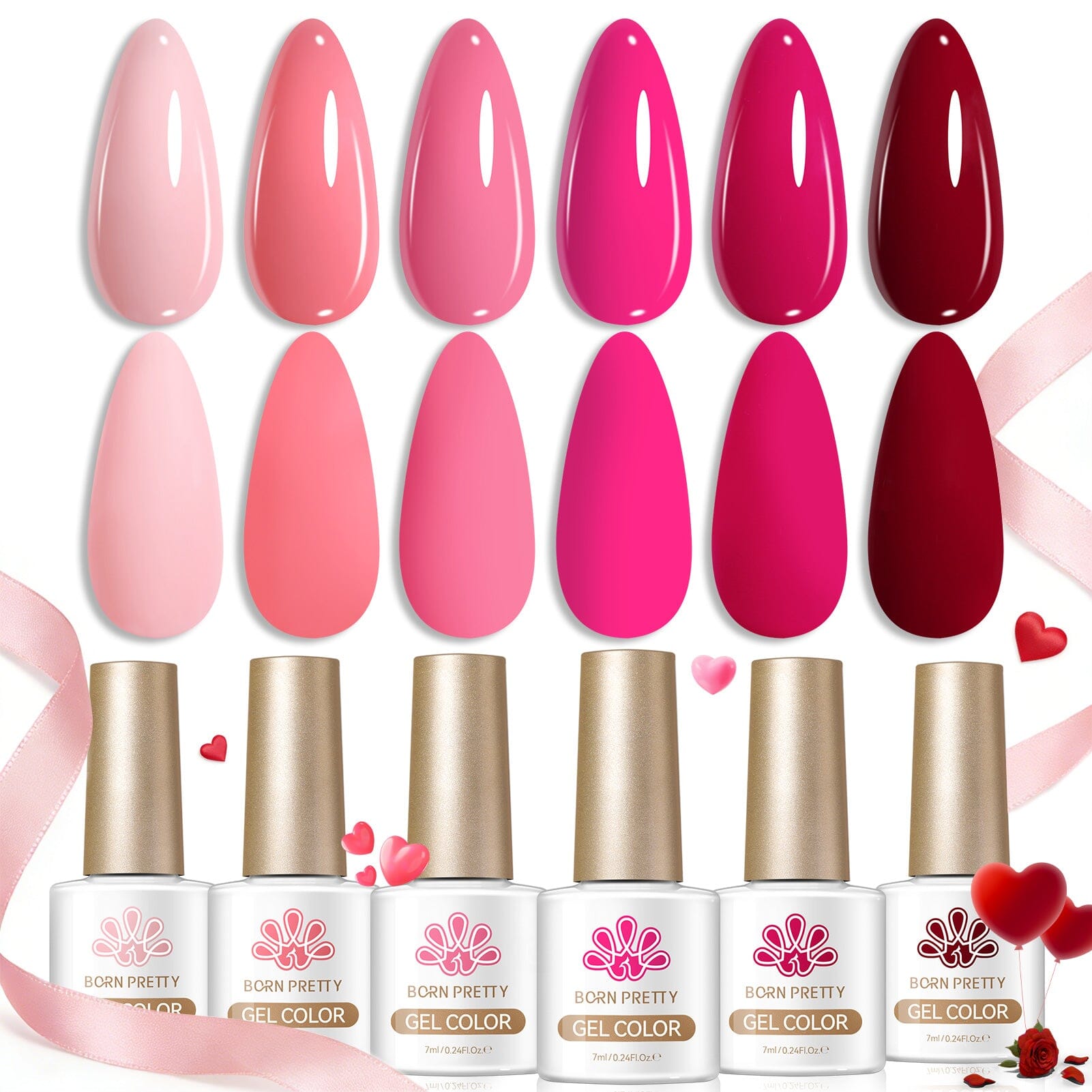 6 Bottles Color Gel Polish Set 7ml Gel Nail Polish BORN PRETTY S47 Y2K Neon 