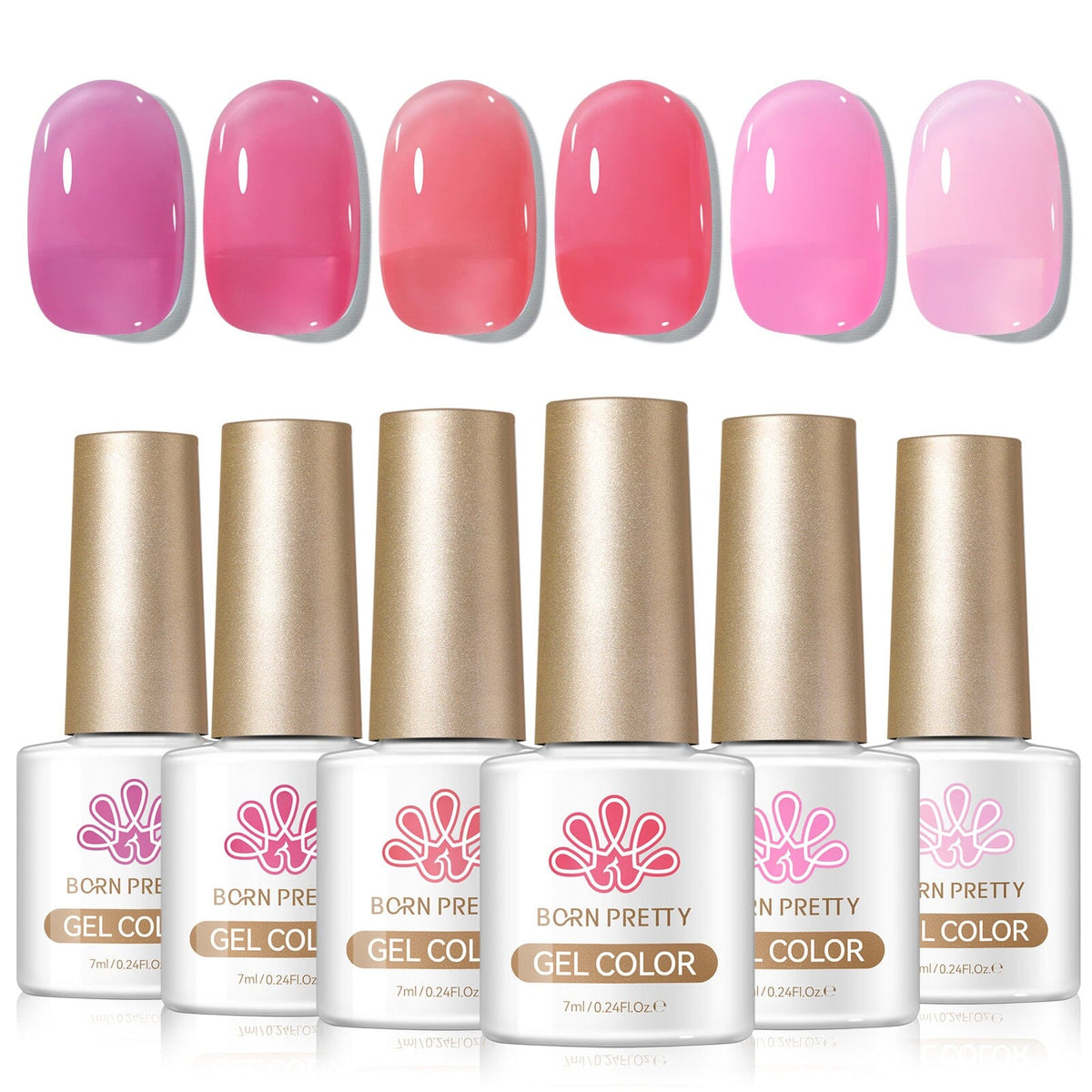 6 Colors Jelly Gel J53 Beyond Usual 7ml Gel Nail Polish BORN PRETTY 