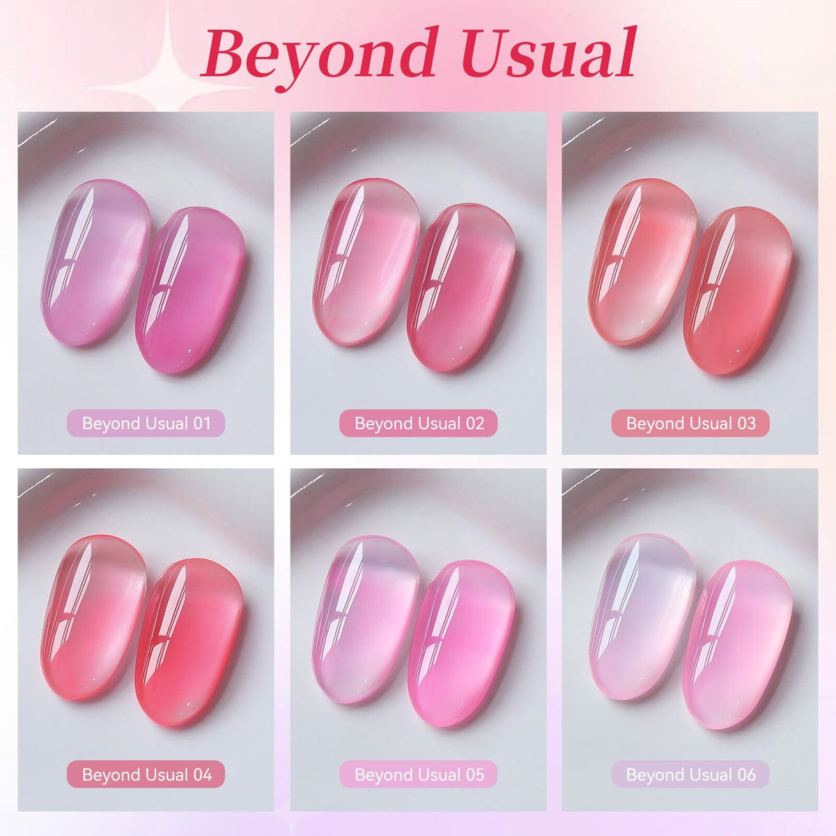 6 Colors Jelly Gel J53 Beyond Usual 7ml Gel Nail Polish BORN PRETTY 