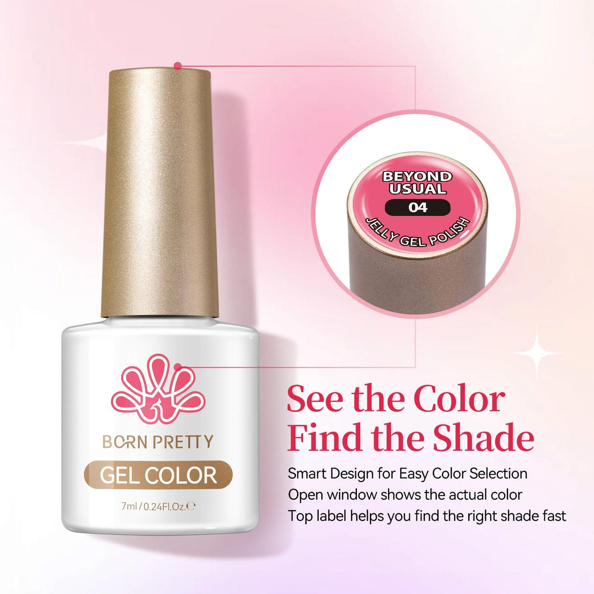 6 Colors Jelly Gel J53 Beyond Usual 7ml Gel Nail Polish BORN PRETTY 