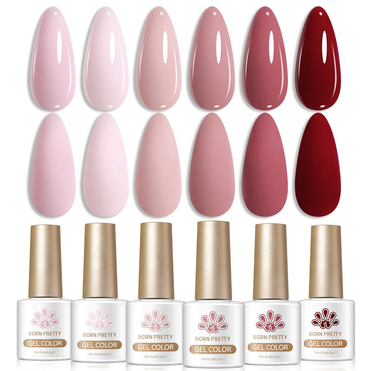 6 Bottles Color Gel Polish Set 7ml Gel Nail Polish BORN PRETTY S49 Not Sweet 