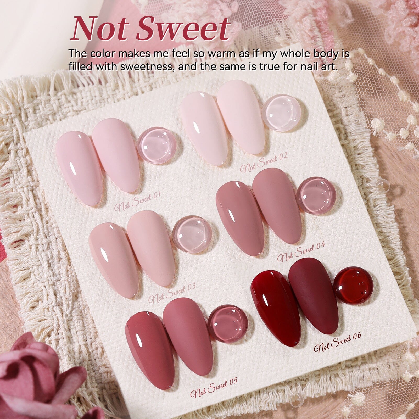 6 Colors Gel Set S49 Not Sweet 7ml Gel Nail Polish BORN PRETTY 